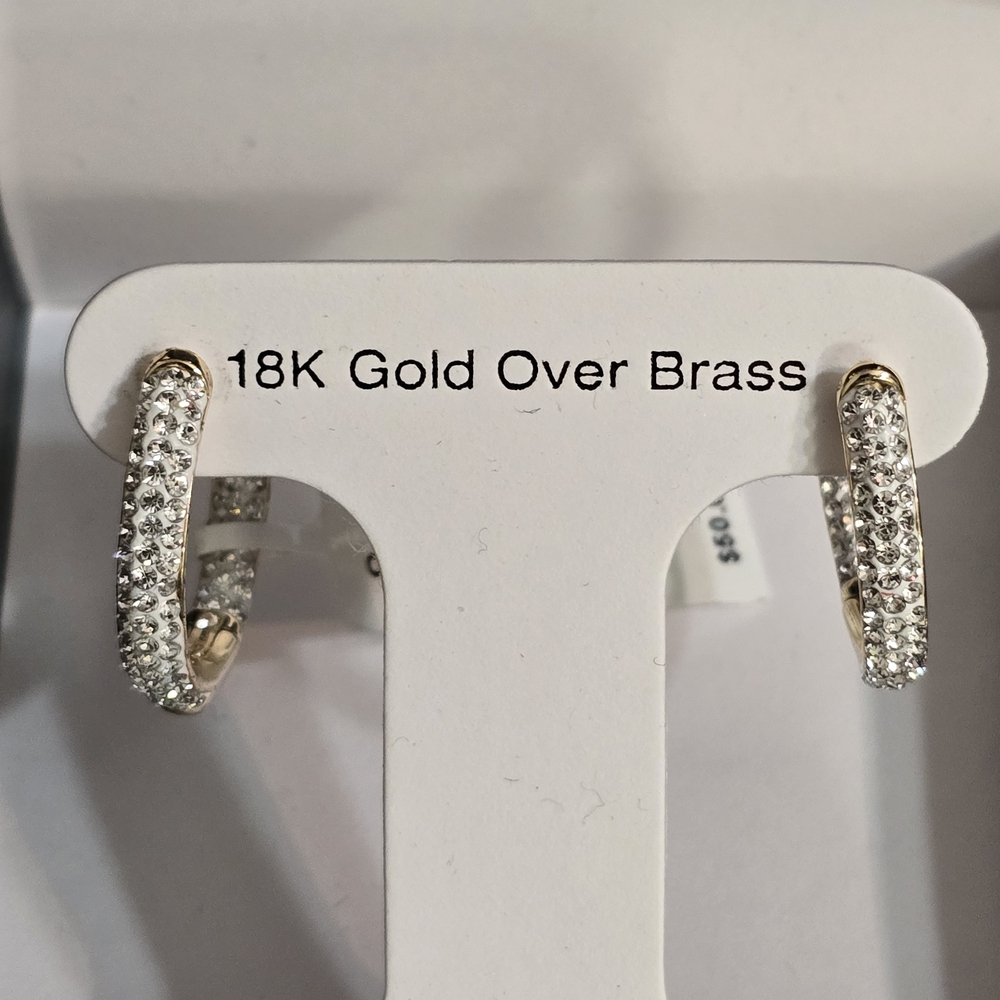 Elegant 18K Gold Over Brass Hoop Earrings